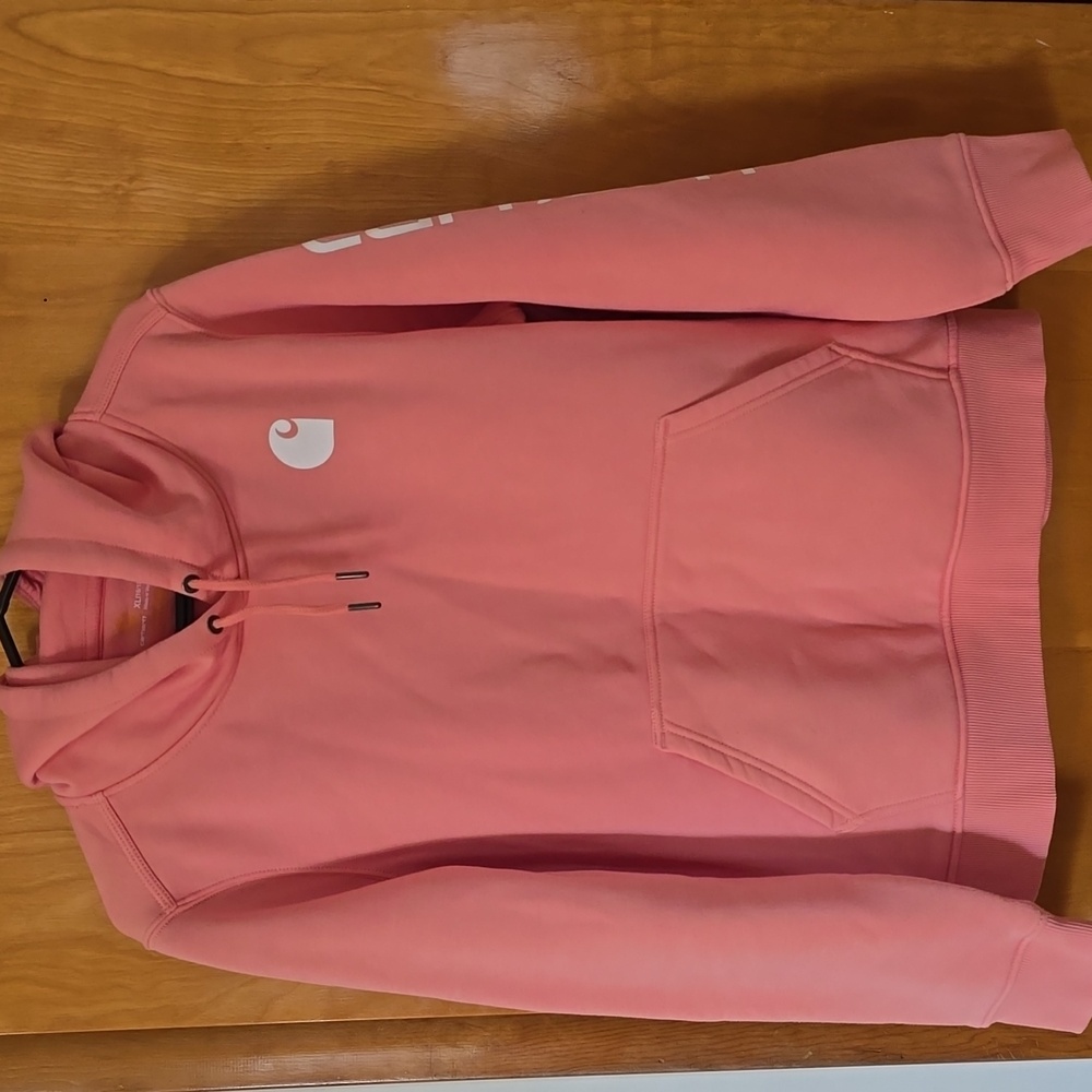 Women's Carhartt Hoodie, relaxed fit, XL, soft coral color